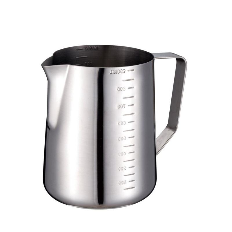 hot sell latte art milk pitcher with 350 / 600 / 900 ml with measurement scales
